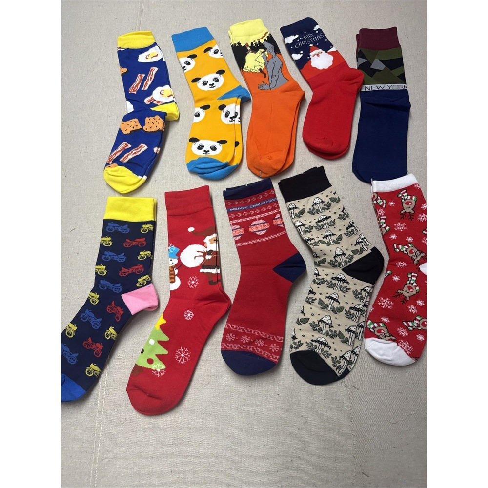 10 Pairs Novelty Crew Socks Mixed DesignsUS Women's 6–10 big kids New #mixed18